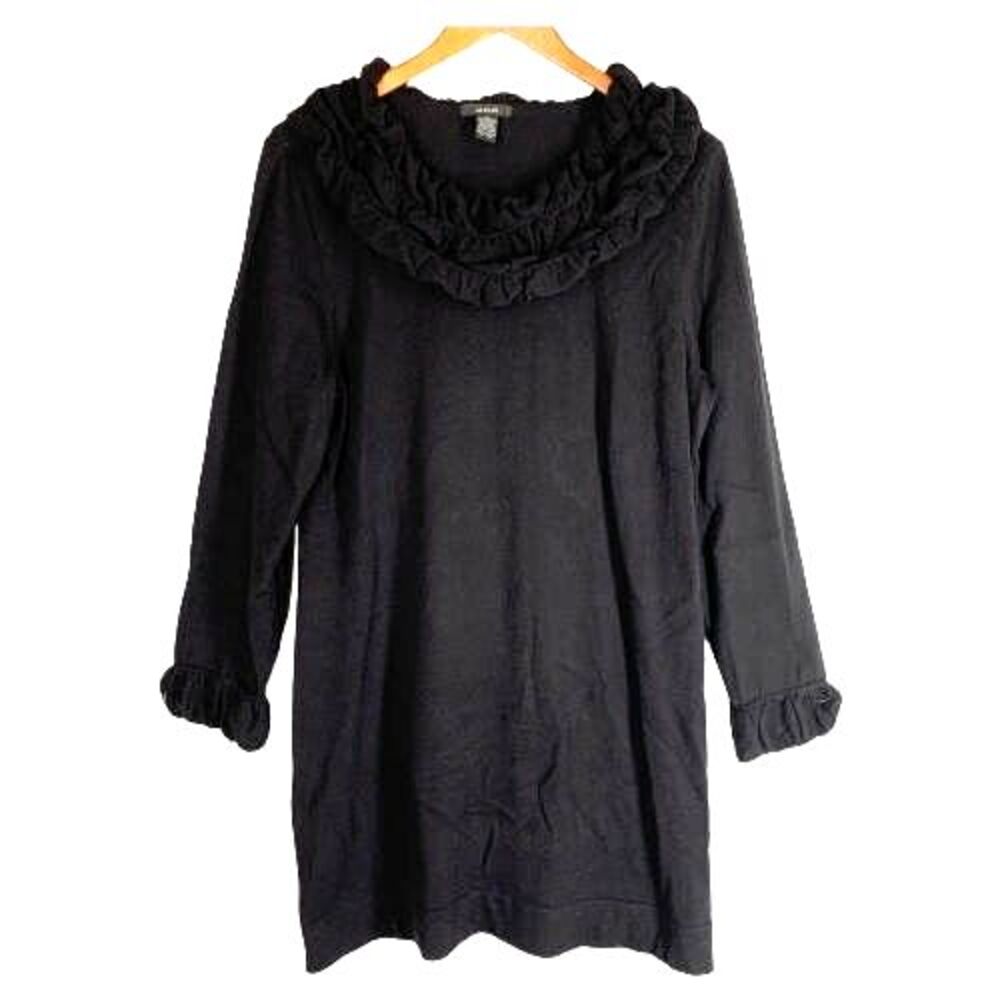 Alfani L Knit Tunic Top Mini Dress Ruffled Cowl Neck Date Night Fall Winter
